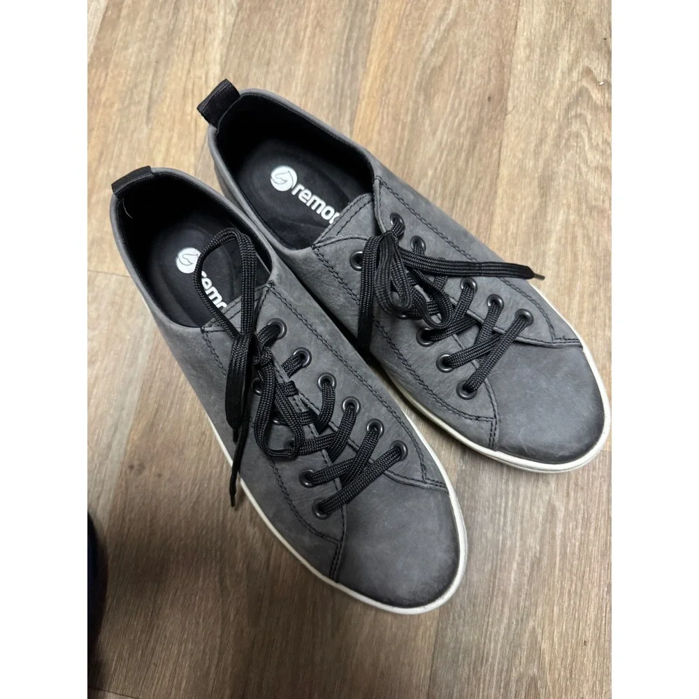 Remonte Alina 00 Moor Leather Sneakers Soft Grey Leather Low Top  EU 39 US 8.5 - Picture 3 of 8